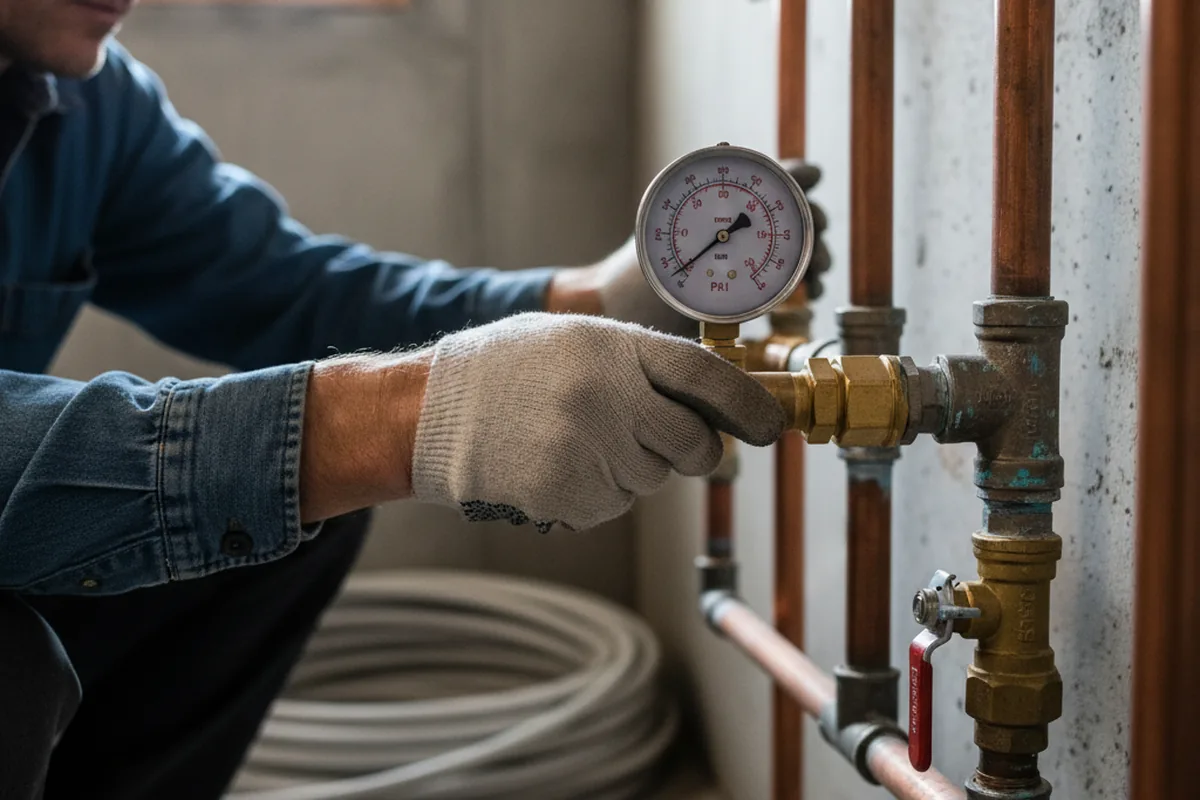 Pressure testing a repaired line during Water Line Repair in Ore City